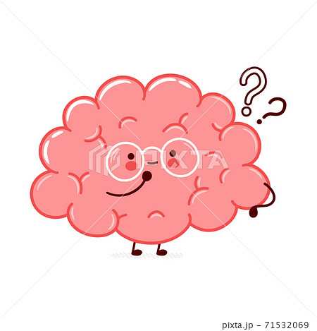 Cute funny human brain organ character 71532069
