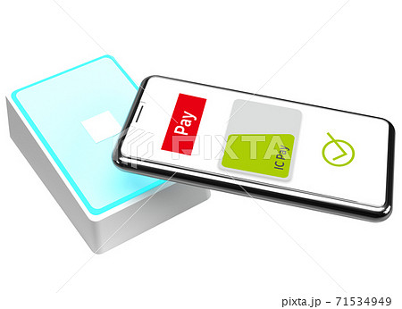 スマートフォンで電子決済するイメージ スマートフォンで電子決済するイメージ 71534949