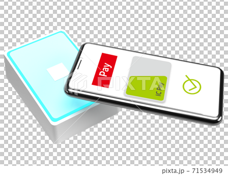 スマートフォンで電子決済するイメージ スマートフォンで電子決済するイメージ 71534949