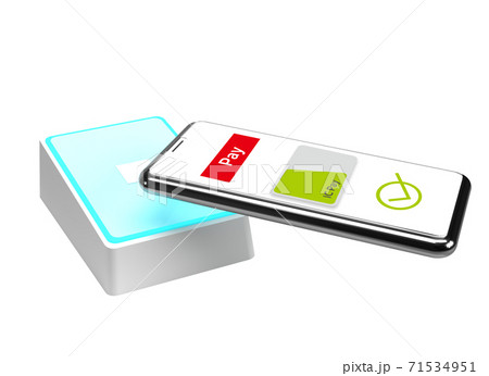 スマートフォンで電子決済するイメージ 71534951
