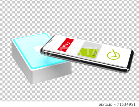 スマートフォンで電子決済するイメージ 71534951