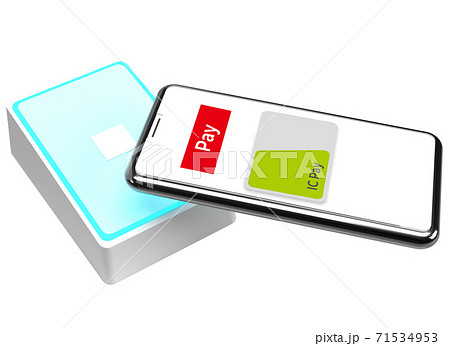 スマートフォンで電子決済するイメージ 71534953