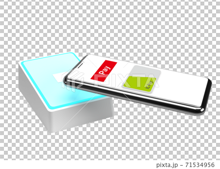スマートフォンで電子決済するイメージ 71534956