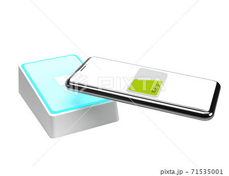 スマートフォンで電子決済するイメージ 71535001