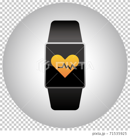 スマートウォッチのベクターイラスト 心拍数アイコンのイラスト素材