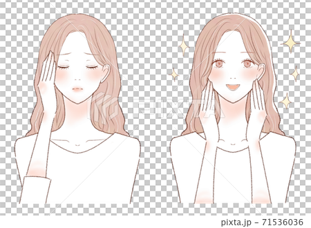 頭痛に悩まされる女性のビフォーアフター 71536036