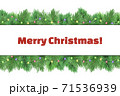 Vintage Christmas banner with fir branches and garland 71536939