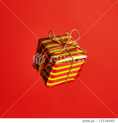 New year gift for greeting card on the red background 71536985