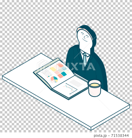 書類を読むビジネスマン 書類を読むビジネスマン 71538344