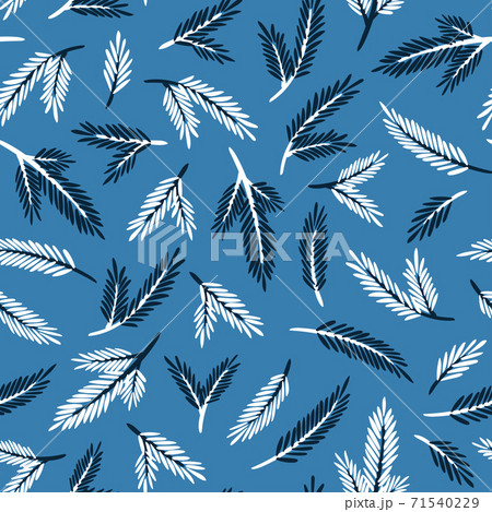 Christmas seamless pattern. Blue and white spruce branches. Cozy and cute illustration for textiles, packaging, cards, banners. Festive background. Christmas seamless pattern. Blue and white spruce branches. Cozy and cute illustration for textiles, packaging, cards, banners. Festive background. 71540229