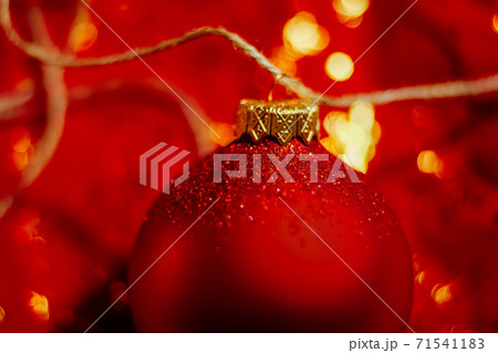 new year red ball ornament decoration background 71541183