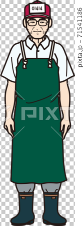 年配の魚屋さん 71541186