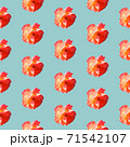 Seamless pattern with roses on a light gray-blue background. 71542107