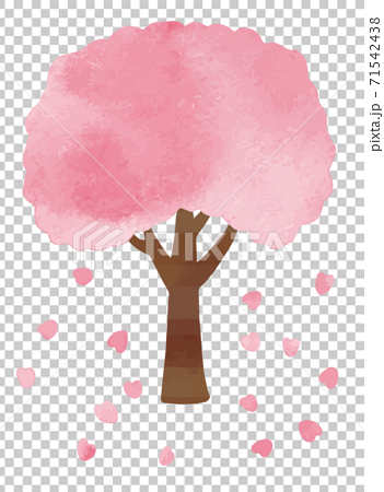水彩 シンプルな桜の木のイラスト素材