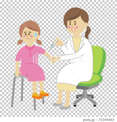 不喜歡注射的孩子和醫生的插圖圖像 不喜歡注射的孩子和醫生的插圖圖像 71544563