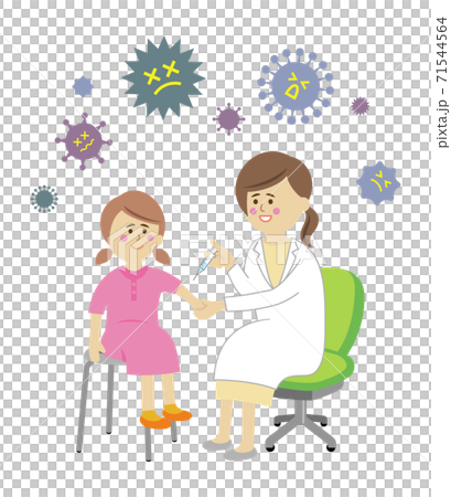 給注射的醫生和孩子的例證圖像 71544564