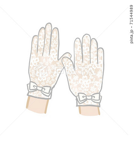 レースの手袋のイラスト 白 のイラスト素材