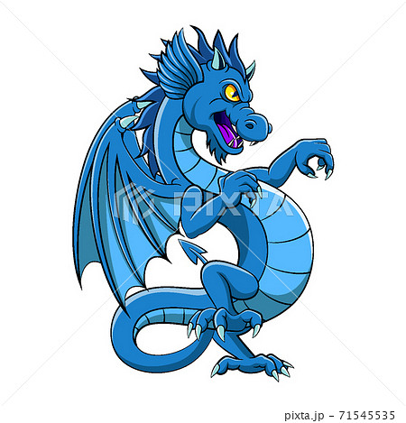 The blue dragon with the good illustration full of color 71545535