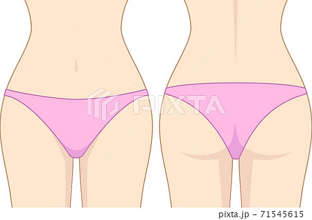 女性の腰回り 前後（線あり） 71545615