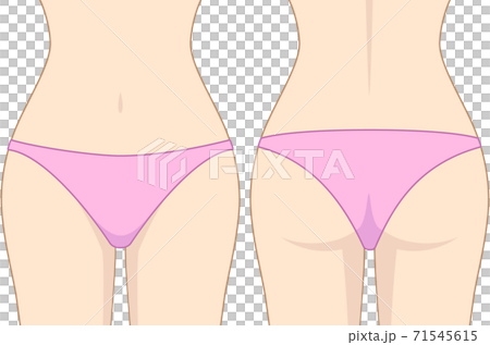 女性の腰回り 前後（線あり） 71545615