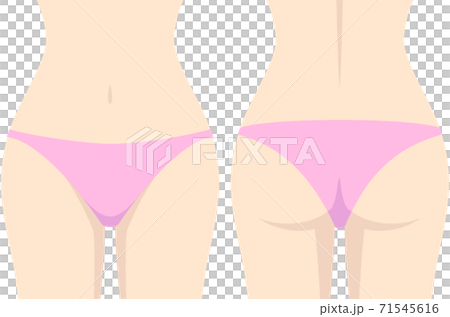女性の腰回り 前後（線なし） 71545616