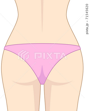 ビキニ女性の後ろ姿（線あり） 71545620