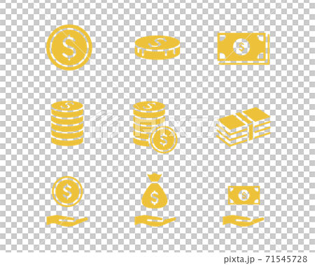 お金・ドルのアイコンセット/$/金融/経済/ビジネス/通貨/お札/現金/シンプル/マーク/コイン お金・ドルのアイコンセット/$/金融/経済/ビジネス/通貨/お札/現金/シンプル/マーク/コイン 71545728