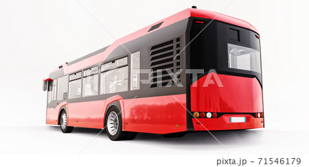 Mediun urban red bus on a white isolated background. 3d rendering. Mediun urban red bus on a white isolated background. 3d rendering. 71546179