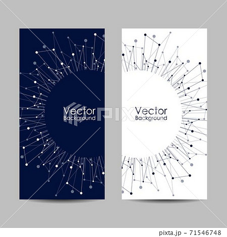 Set of banners with connected lines and dots. 71546748