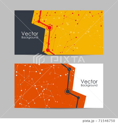 Set of banners with connected lines and dots. 71546750