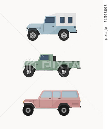 Set Of Off Road Suv Car Off Road Vehicles のイラスト素材 7154