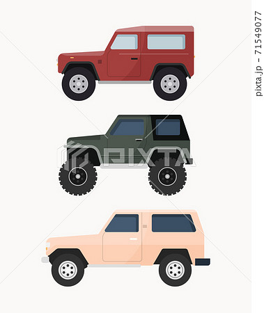 Set Of Off Road Suv Car Off Road Vehicles Stock Illustration