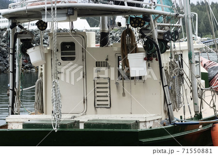 Ropes Hanging On A Commercial Fishing Boat In Haines Ropes Hanging On A Commercial Fishing Boat In Haines 71550881