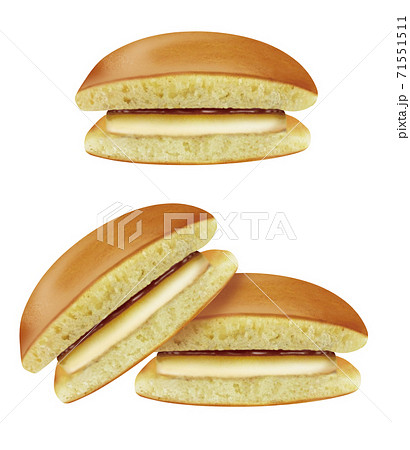 プリンどら焼きのイラスト プリンどら焼きのイラスト 71551511