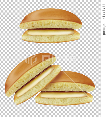 プリンどら焼きのイラスト プリンどら焼きのイラスト 71551511