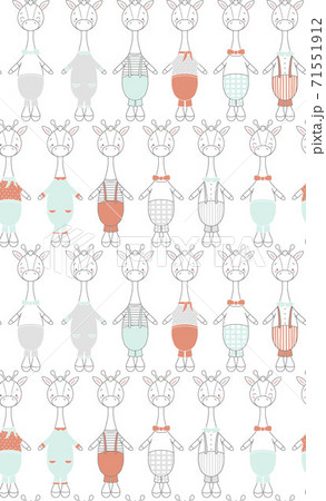 Seamless vector print, giraffes boys in different colored costumes. Seamless vector print, giraffes boys in different colored costumes. 71551912