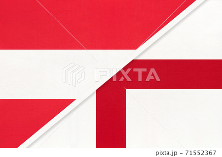 Austria and England, symbol of national flags from textile. Austria and England, symbol of national flags from textile. 71552367