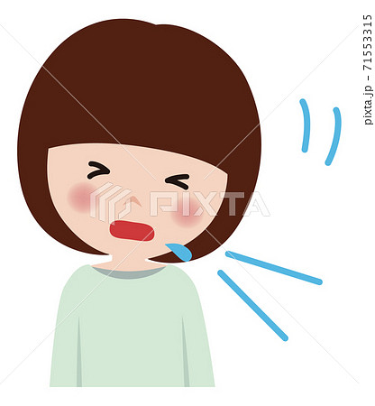 人物 表情 女の子 子供 くしゃみ 風邪 71553315