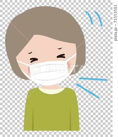 マスクの女性 かわいい シニア キャラクター くしゃみ クシャミ 風邪のイラスト素材 マスクの女性 かわいい シニア キャラクター くしゃみ クシャミ 風邪のイラスト素材