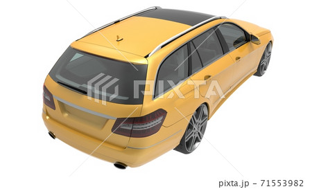 Large yellow family business car with a sporty and at the same time comfortable handling. 3d rendering. 71553982