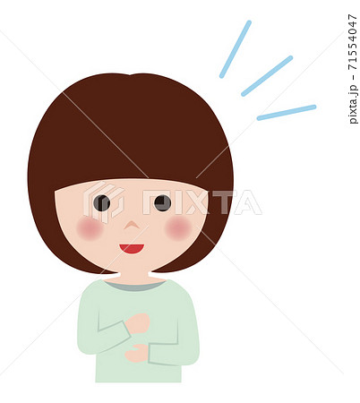 人物 表情 女の子 子供 笑顔のひらめく女の子のイラスト素材