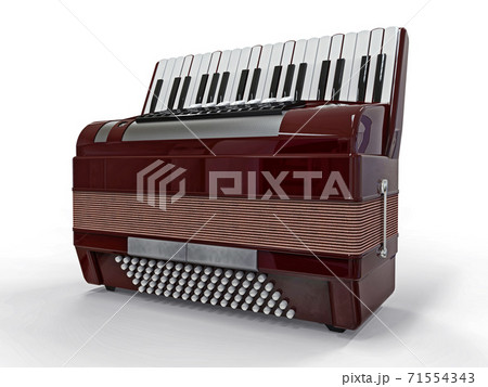 Burgundy Accordion On A White Isolated のイラスト素材