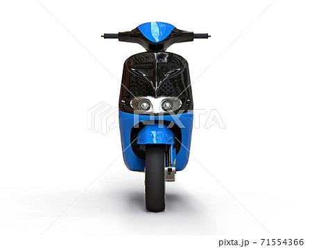 Modern urban black and blue moped on a white background. 3d illustration. Modern urban black and blue moped on a white background. 3d illustration. 71554366