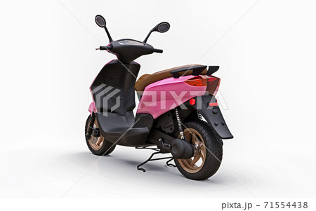 Modern urban pink moped on a white background. 3d illustration. 71554438