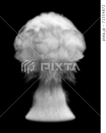Thick smoke from a round object on a black isolated background. 3d rendering. 71554872