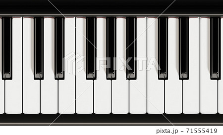 Piano keyboard close up view 3D illustrationのイラスト素材 