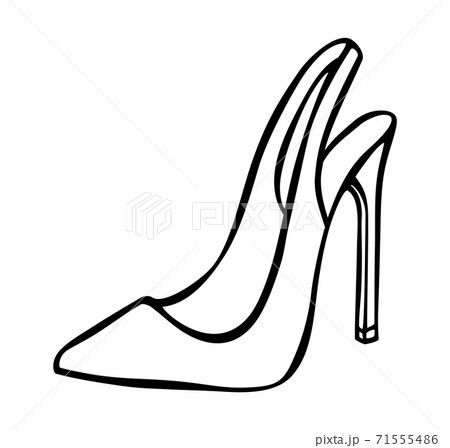 Doodle summer pumps hand drawn in line art style Doodle summer pumps hand drawn in line art style 71555486
