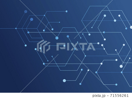 Digital technology backdrop. Vector futuristic digital concept. White pattern template. Blue geometric background. Internet connection network high digital technology 71556261
