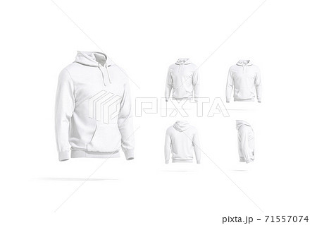 Blank White Sport Hoodie With Hood Mockup のイラスト素材