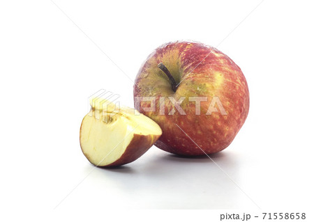 fresh red apples isolated on white background 71558658
